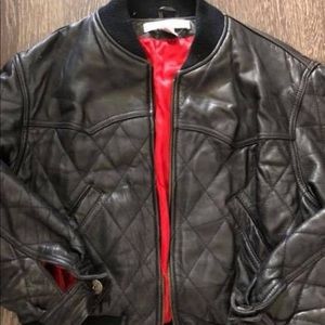 Women’s black leather jacket